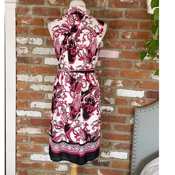 Joseph Ribkoff Sleeveless Vanilla Multi Color Shift Dress Size 6 - Picture 5 of 10